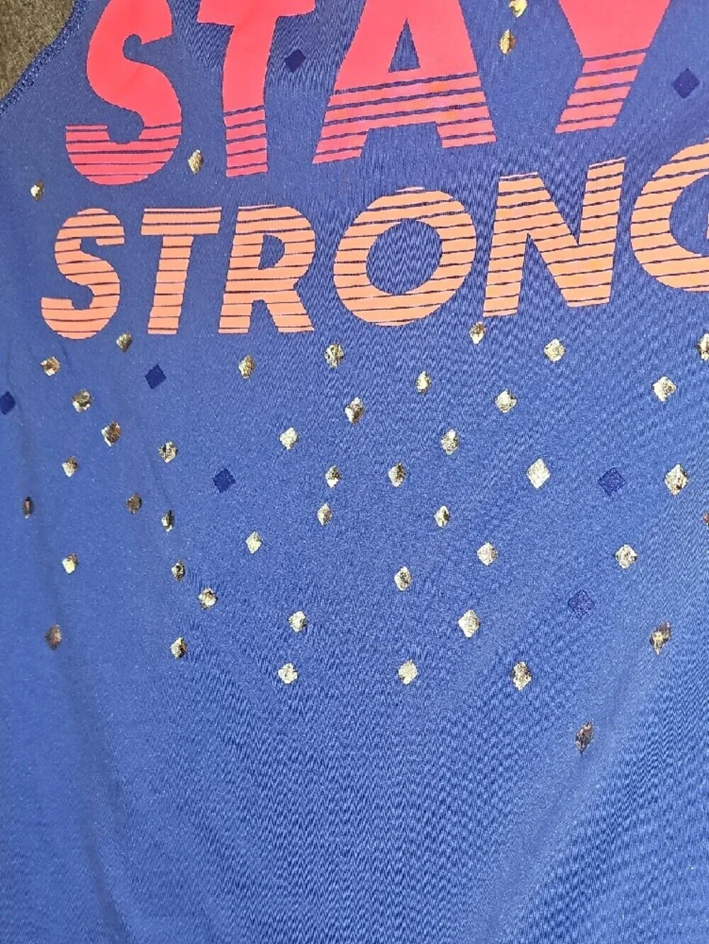 SO 'Stay Strong' Athletic Long Sleeve Tee & Pants Set - Blue, Gray, Pink Size 12